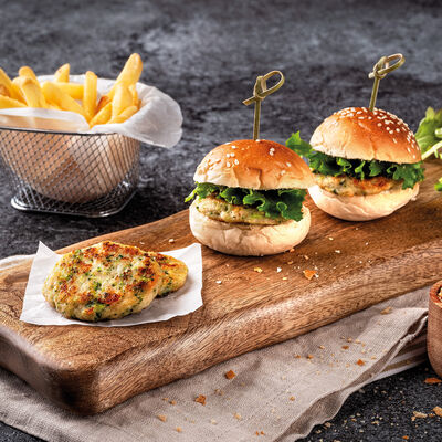Carne - Mini burgers de pollo con brócoli