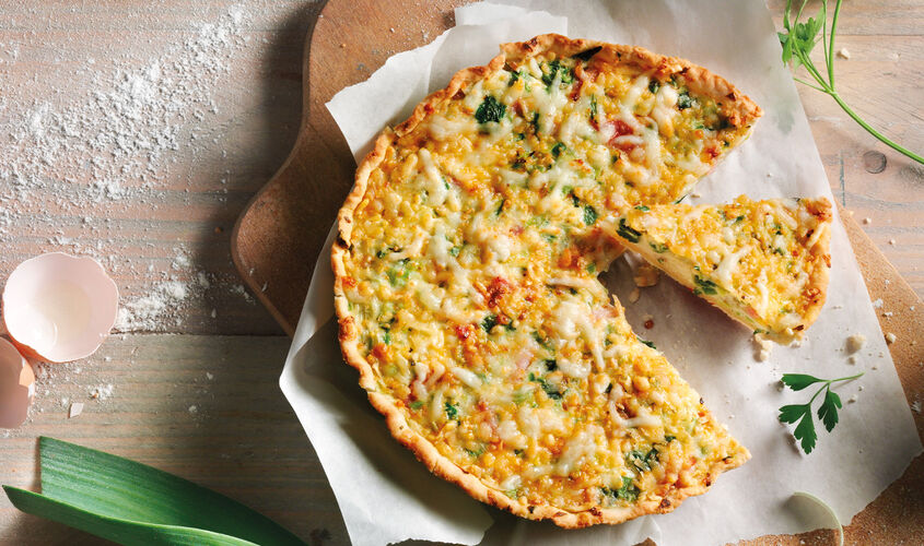 Especialidades - Quiche de porro amb bac&oacute;