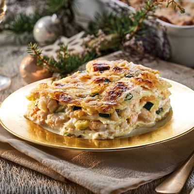 Pasta - Lasanya de crêpes de salmó i gambes