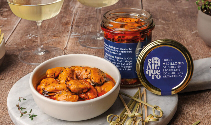 Conservas - Mejill&oacute;n de Chile en escabeche con hierbas arom&aacute;ticas -2&euro;&nbsp; 2&ordf; u.