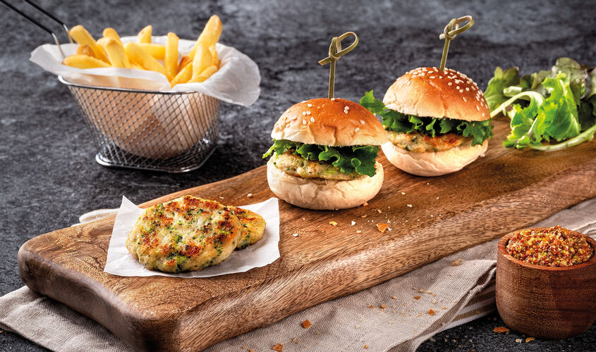  - Mini burgers de pollo con brócoli