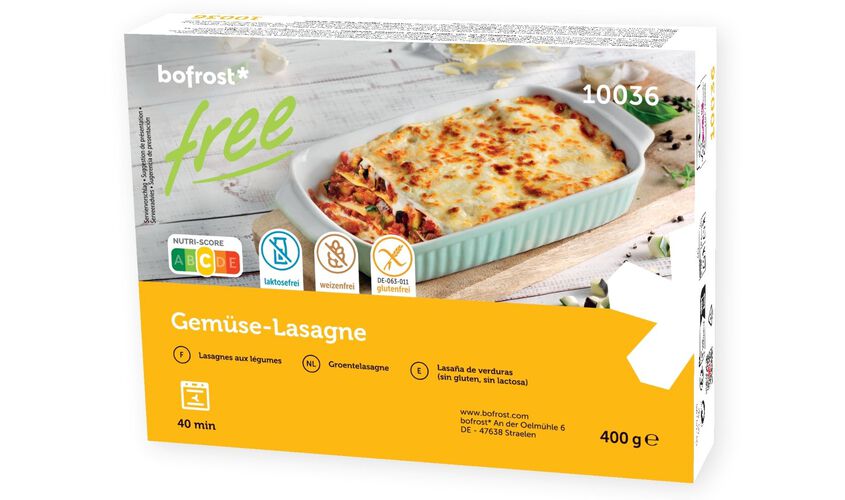 bofrost* free - Lasa&ntilde;a de verduras ( sin gluten, sin lactosa )
