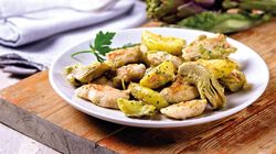 Salteados de verduras - Salteado de pollo, patatas y alcachofas