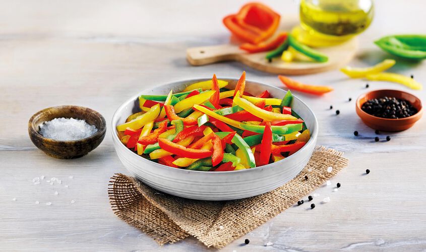 Promoción 4 plus 1 - Pimientos en tiras (500g)