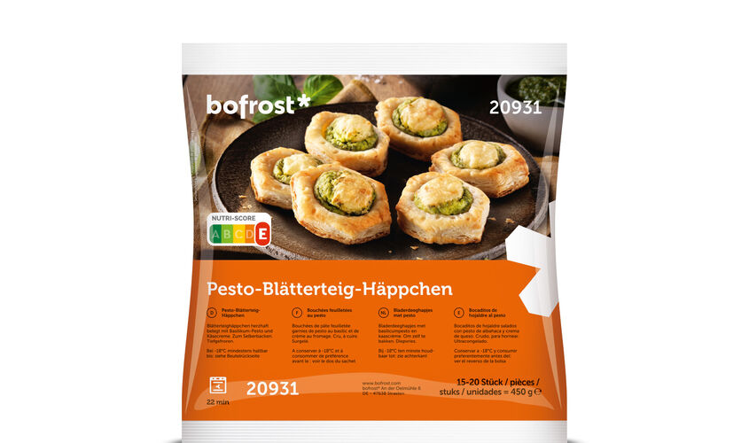 Pizzas - Bocaditos de hojaldre al pesto