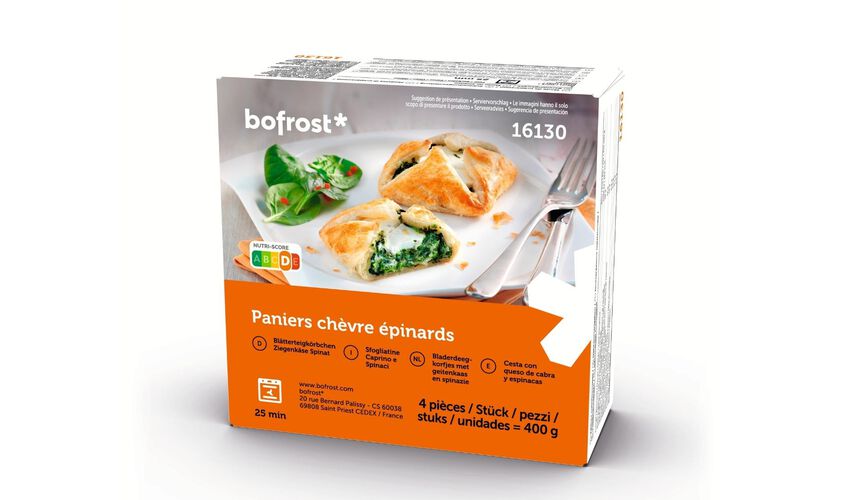 Especialidades - Cesta con queso de cabra y espinacas