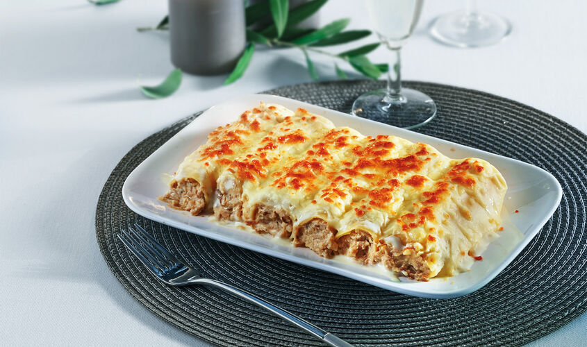 Pasta - Canelones de pato, setas y foie