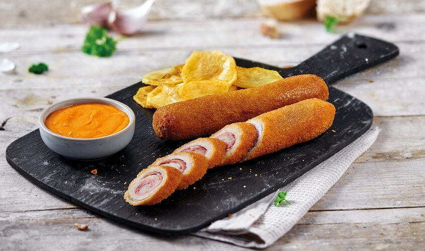  - Flamenqu&iacute;n artesano de lomo con jam&oacute;n serrano