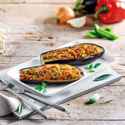 Vegetariano - Berenjenas rellenas de verduras