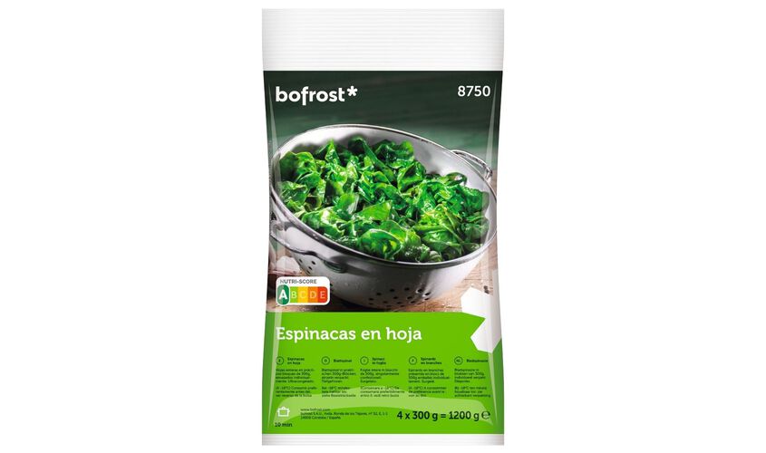 Natural - Espinacas en hoja (bloque) 1,2 kg