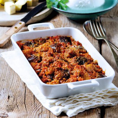 Vegetariano - Pastel de berenjena con Mozzarella di Bufala Campana DOP