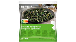 Salteados de verduras - Salteado de espinacas con pasas y pi&ntilde;ones