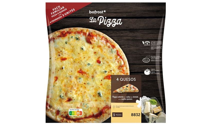Pizzas - Pizza 4 quesos (3 unidades)