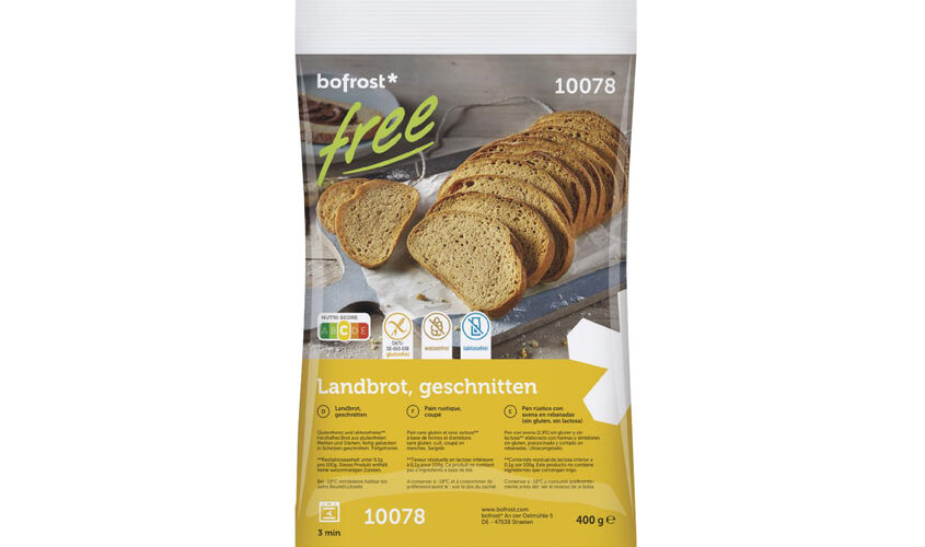 bofrost* free - Pan r&uacute;stico con avena en rebanadas (sin gluten, sin lactosa)