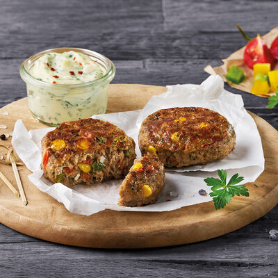  - Hamburguesas de vacuno y verdura con queso curado
