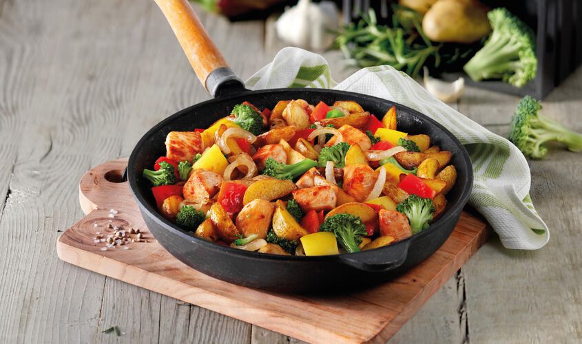 Salteados de verduras - Paella de pollastre amb verdures