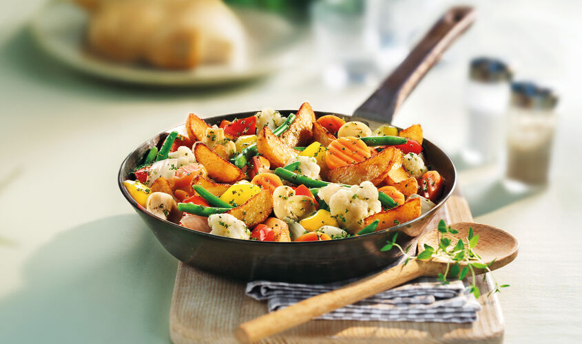 Salteados de verduras - Sartén de verduras y patatas