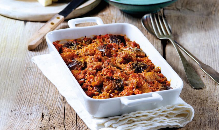 Vegetariano - Pastís d¿albergínia amb Mozzarella di Bufala Campana DOP