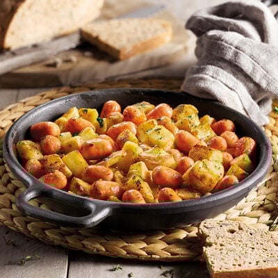  - Salteado de patatas con mini salchichas