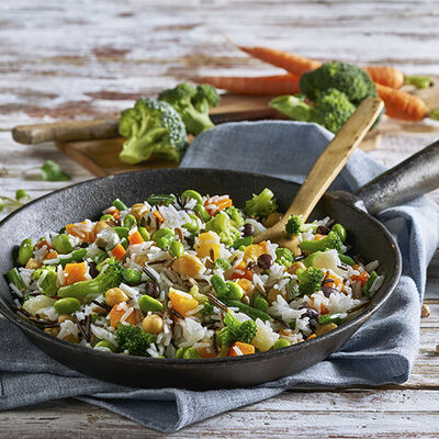 Salteados - Salteado de arroz con verduras y legumbres