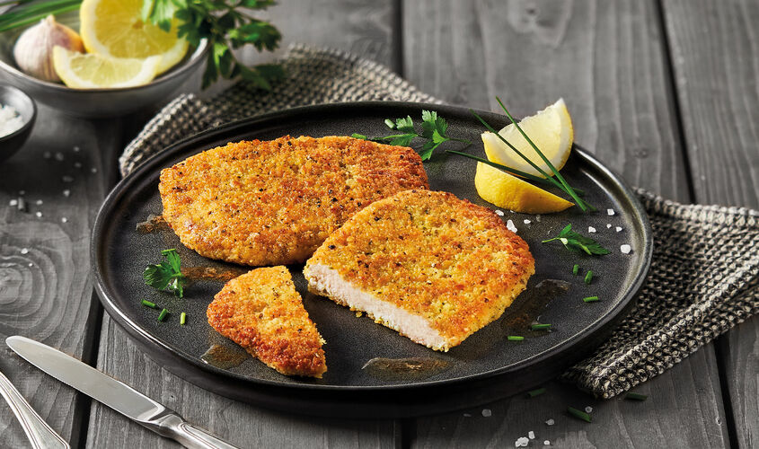 - Filets empanats de porc amb herbes i llimona