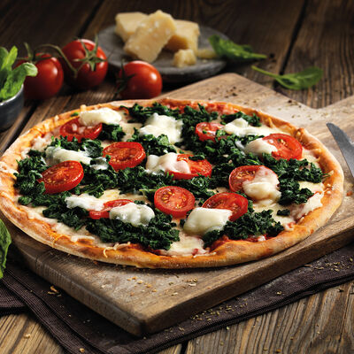 Pizzas - Pizza de espinacas y queso Grana Padano