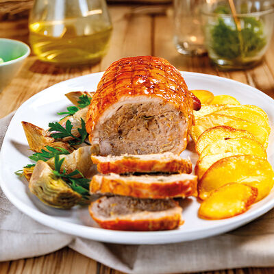  - Pavo asado relleno de alcachofas y "Pecorino Romano DOP"