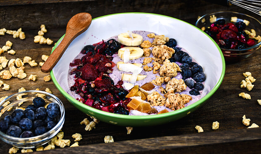 Açai con mix de frutos rojos y arándanos