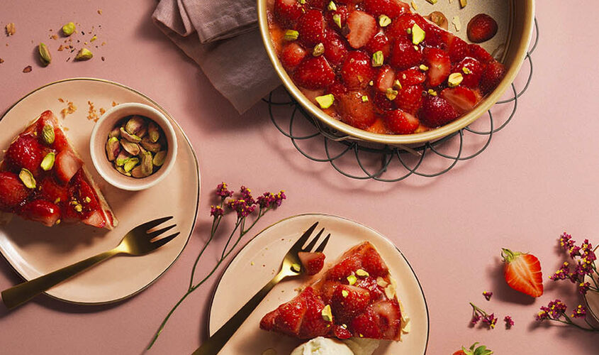 Tarta de fresas con crema de vainilla