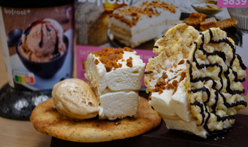 Tortitas crujientes con helado