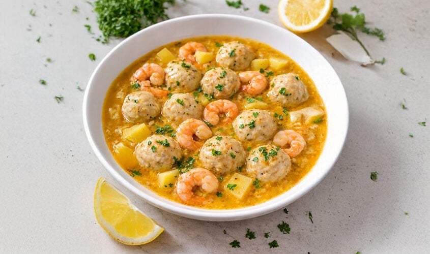 Alb&oacute;ndigas de Merluza y Langostinos "propuesta de @Pez Salvaje" 