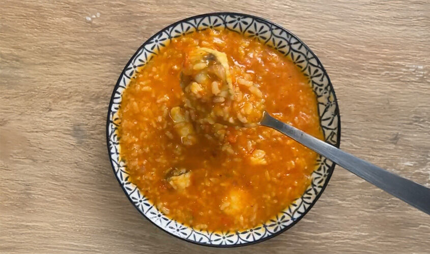 Arroz caldoso con verduras y rape "propuesta de @lourdessmuji_"