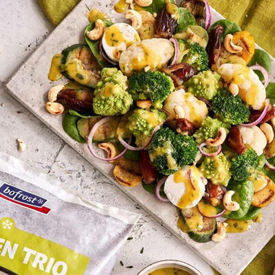 Ensalada de floretes con calabacín a la plancha