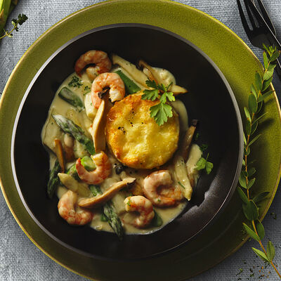 Rag&uacute; de gambas y esp&aacute;rragos