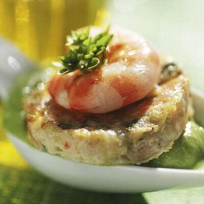 Hamburguesas con colas de gamb&oacute;n