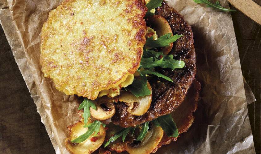 Steakhouse XXL Burger amb coques de patates