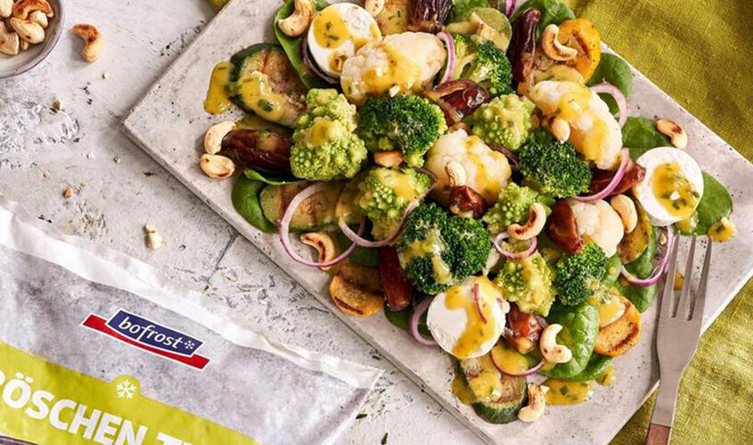 Ensalada de floretes con calabacín a la plancha