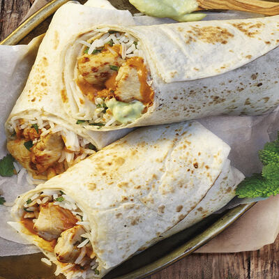 Burritos de pollo con salsa wasabi
