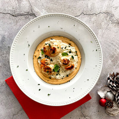 Vieiras con brandada de bacalao "creada por @roberto_avellan"